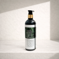 Bottle with a label on a light background